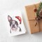 Boston Terrier Christmas Card - 24-Pack Holiday Greeting Cards Featuring Adorable Boston Terrier in Santa Hat, Perfect for Dog Lovers to Share Merry Christmas & Holiday Wishes, Blank Inside for Personalized Messages - Festive and Cute Stationery Set